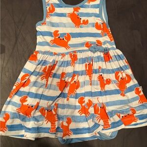 Little sleepies Striped Lobster Print Dress